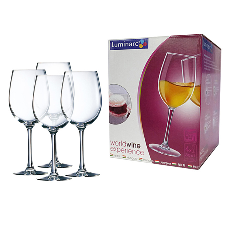 Bộ 4 Ly Rượu Vang Đỏ Thủy Tinh Luminarc World Wine E5979 350ml